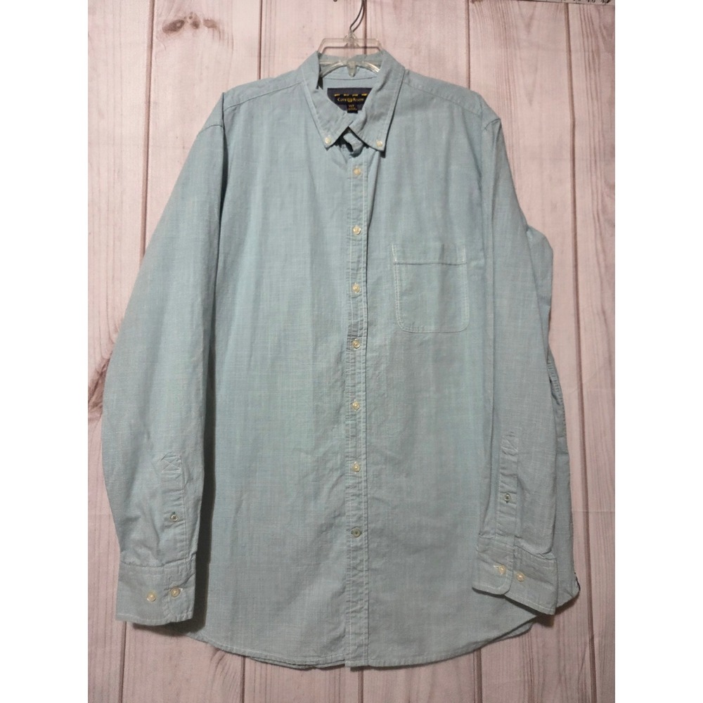 Club Room Mens XLT Tall Light Blue Micro Stripe Cotton Button Down Shirt